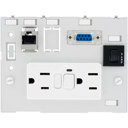 Murrelektronik MODLINK MSDD DBL COMBI INSERT 2XNEMA 5-15, GFCI+1xRJ45 fem./fem.+1xSUB-D9 fem./male+1x3A fuse 4000-68000-4130000